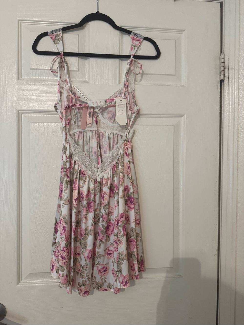 For Love And Lemons Pink and Cream Floral Dress - Picture 3 of 7